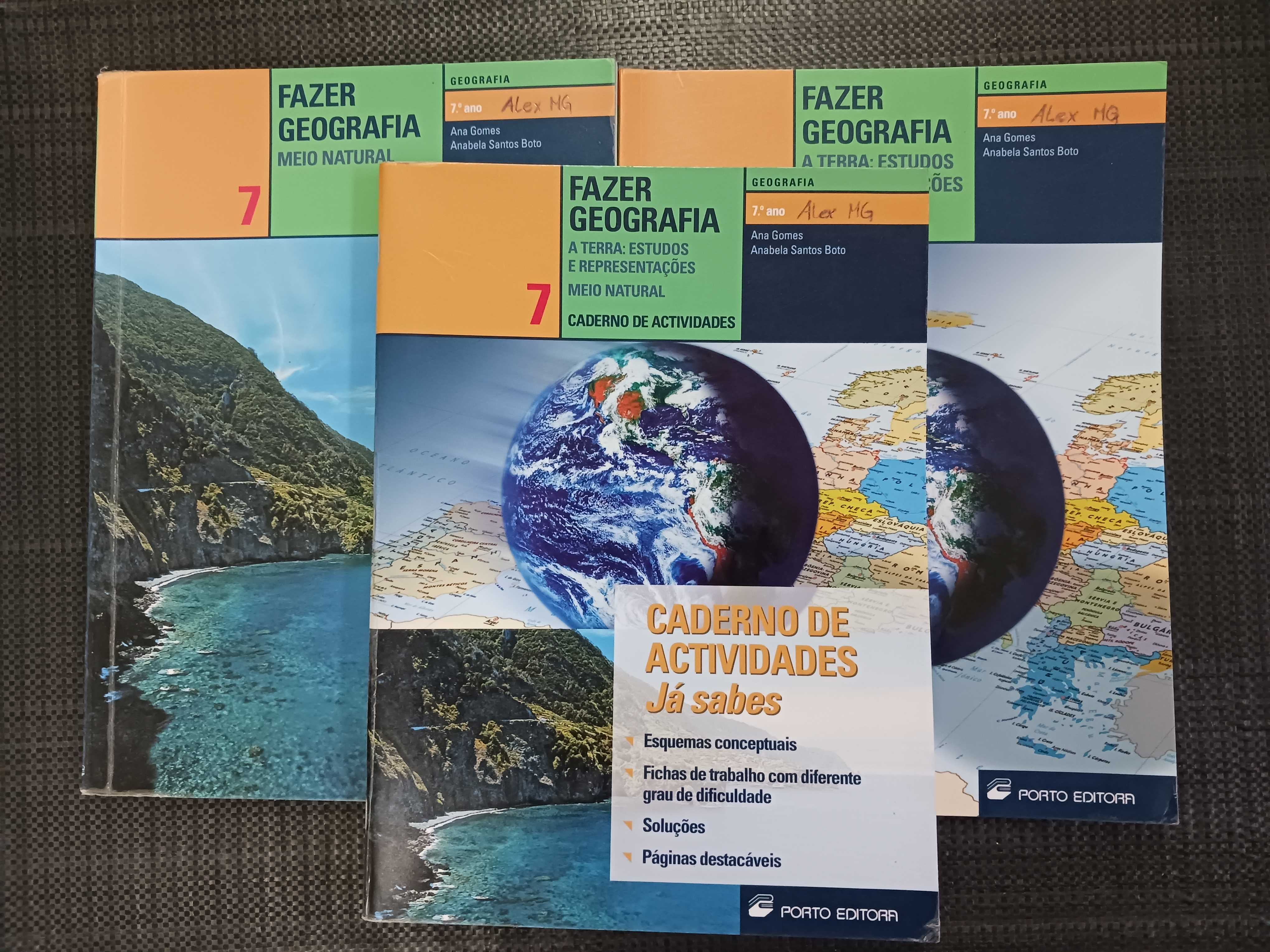 Manuais e Caderno de Atividades "Fazer Geografia 7" 7º Ano