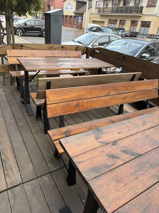 Meble ogródek piwny ławki i stoły ogrodnicze