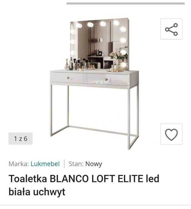 Toaletka blanco loft Elite led