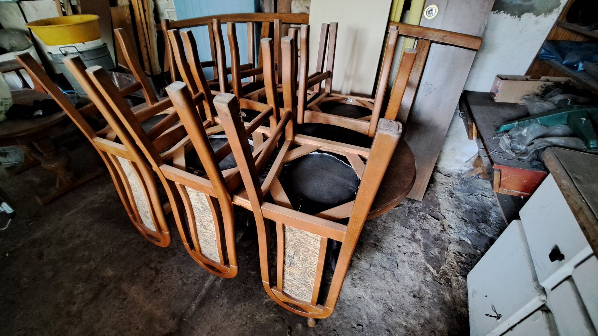 Stół drewniany z krzesłami 6 szt