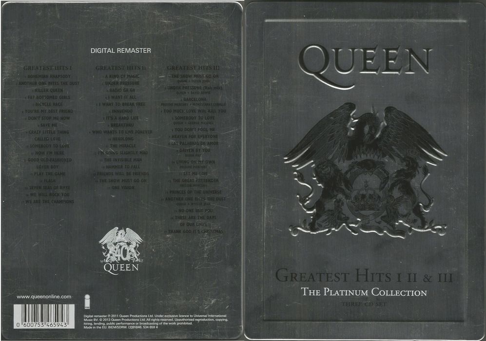 QUEEN - Greatest Hits I II & III (Platinum Collection) STEELBOOK 3CD [
