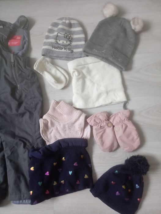 Spodnie ocieplane kurtka zimowa narciarska Primaloft rękawiczki kozaki