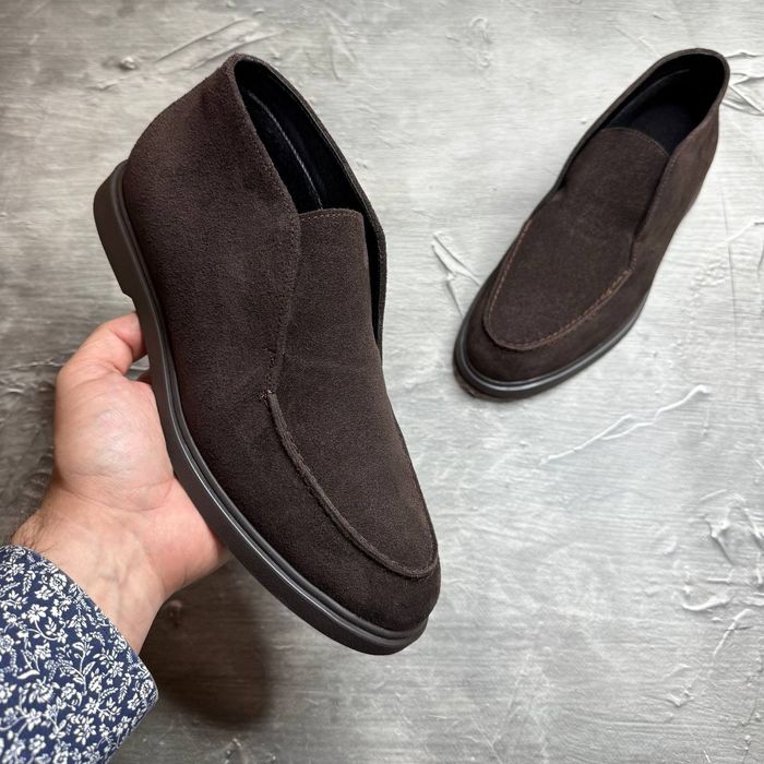 Ботинки Зимние ЛОФЕРЫ Замшевые мужские LORO PIANA! Замша + БАЙКА!