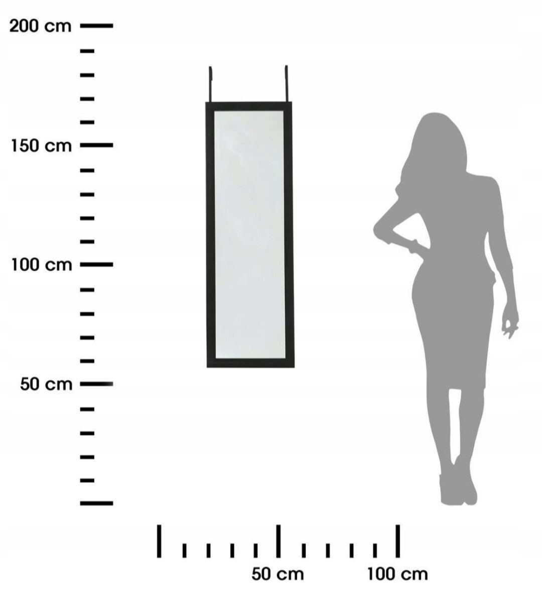 LUSTRO ZAWIESZANE NA DRZWI szafę czarne 36 x 110cm