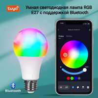 Умная светодиодная лампа RGB E27 с поддержкой Bluetooth, 10 Вт Tuya