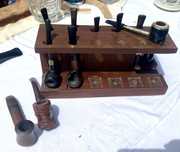 Lote de cachimbos e suporte