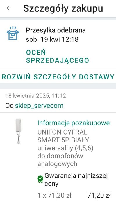 Unifon domofon Cyfral Nowy