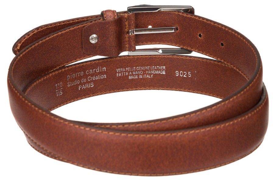 skórzany pasek męski z klasyczną klamrą - pierre cardin 110