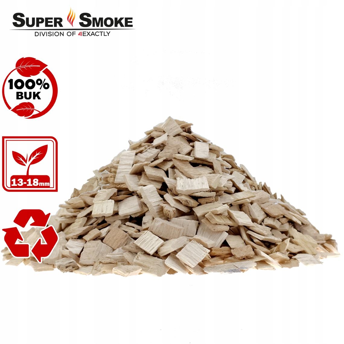 Zrębki Wędzarnicze SuperSmoke BUK KL-13 (12-18mm) Extra Large 5 Litrów