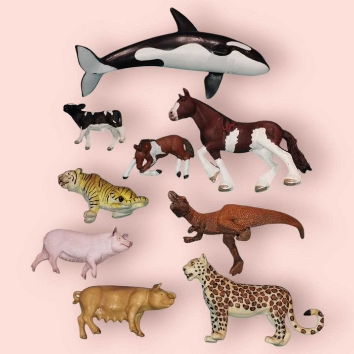 Schleich Косатка Кінь Тигр Теля Свиня Динозавр Шляйх