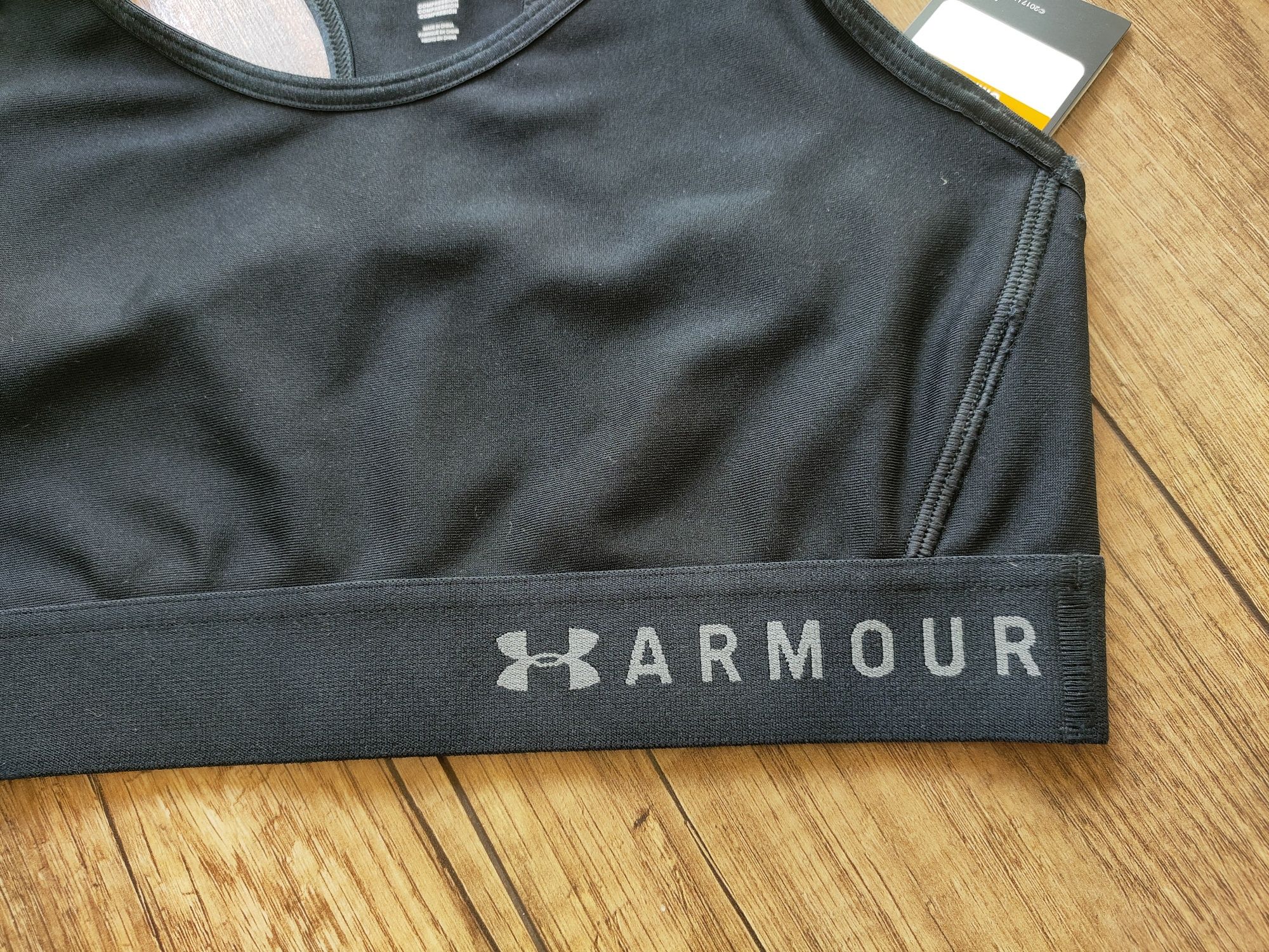 Stanik Under Armour Mid Impact czarny sportowy na treningi r. S
