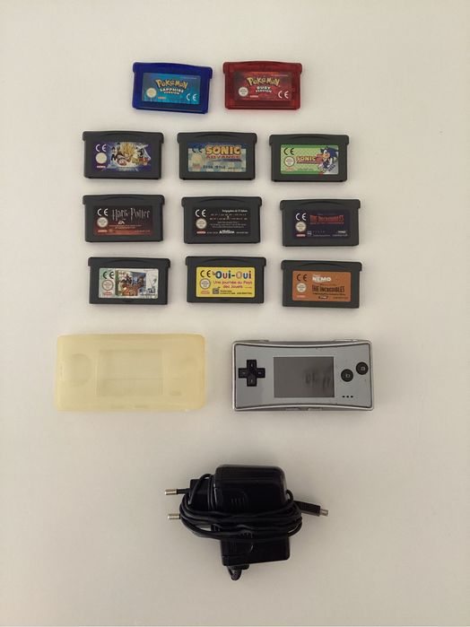 Consola nintendo gameboy micro + carregador + 11 jogos