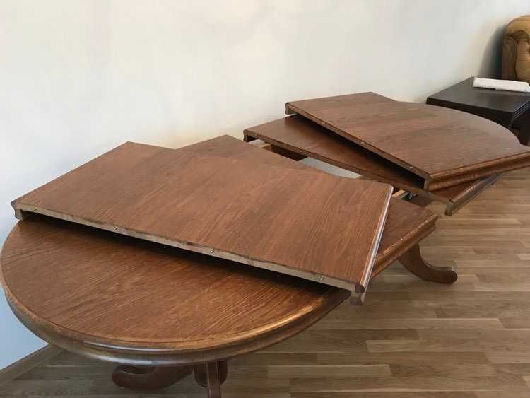 Stół drewniany z okleiną dębową