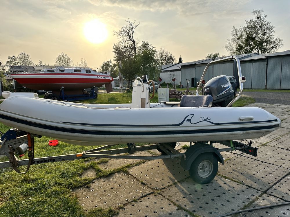 Rib Arimar Sea Pioneer 430 (2005) Yamaha F50 (2002) + przyczepa zareje