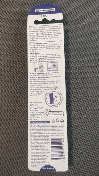 Очиститель языка. Dontodent. Zungenreiniger, Германия