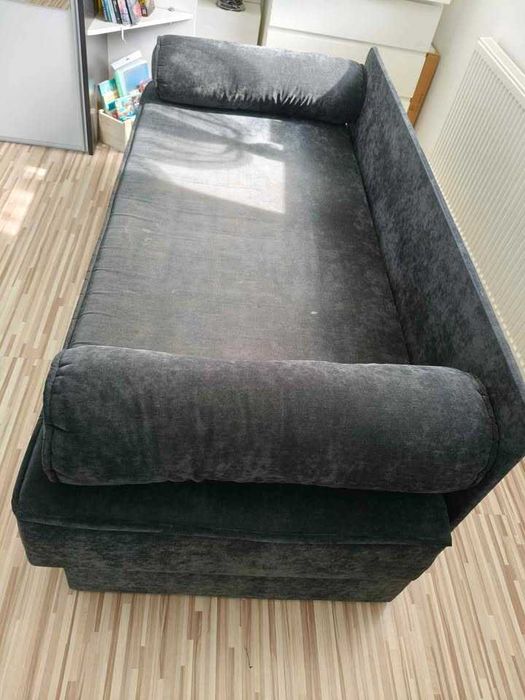 Sofa, z pojemnikiem na pościel, 90x200 cm, + PUFA!