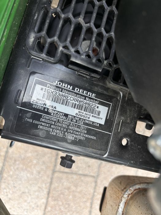 profesjonalny JOHN DEERE z330r zero turn traktorek kosiarka USA 23KM