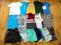 rozm 140 paka zestaw ubrań lato chłopak 16 rzeczy koszulki spodenki