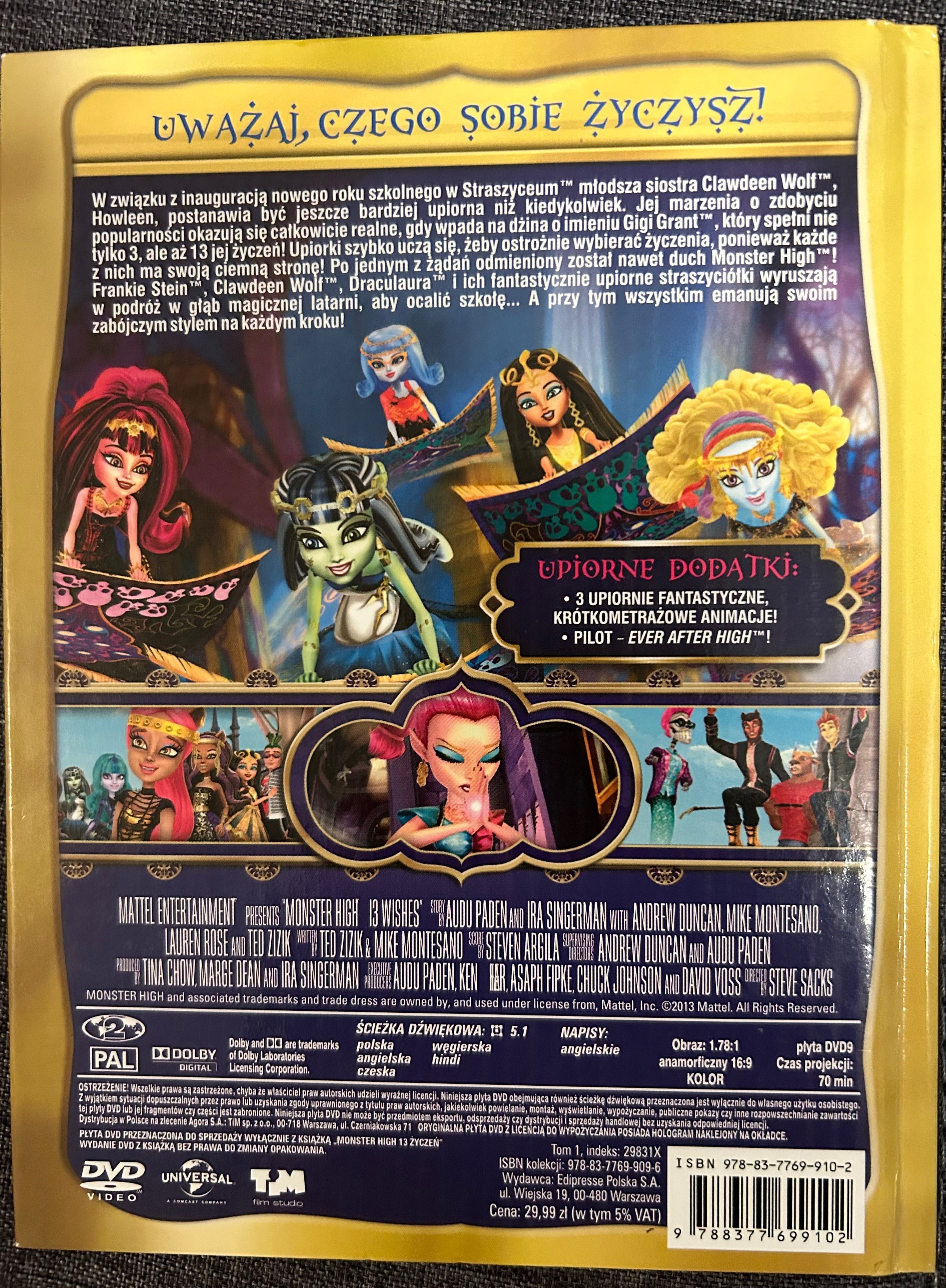 MONSTER HIGH 13 życzeń. Płyta DVD i książka