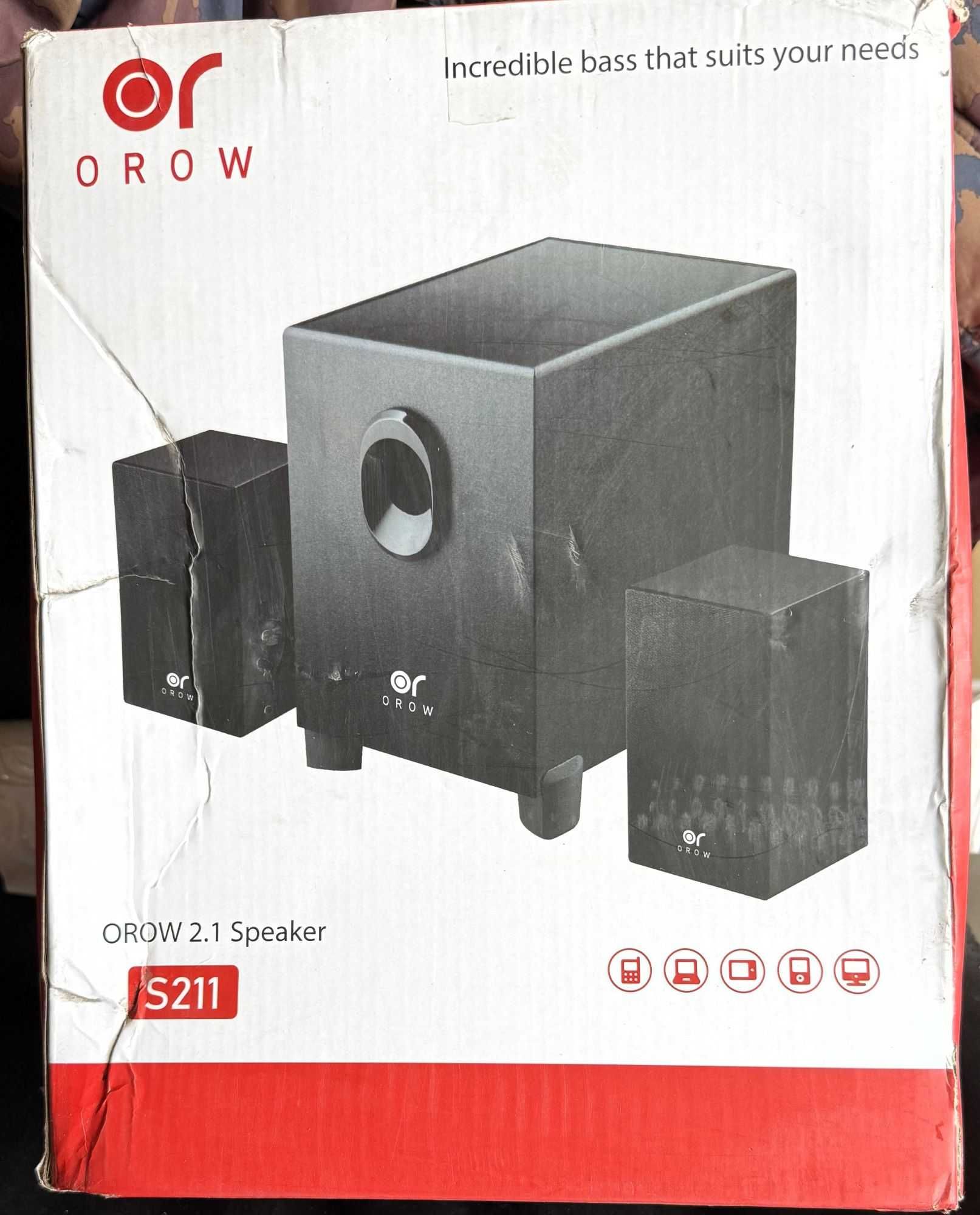 OROW S211 Nowy system głośników komputerowych 2.1 z subwooferem