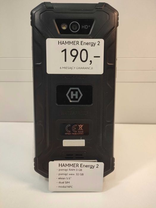 Hammer Energy 2  18x9 3/32GB LTE IP68 Czarny Pancer | Stan: Dobry
