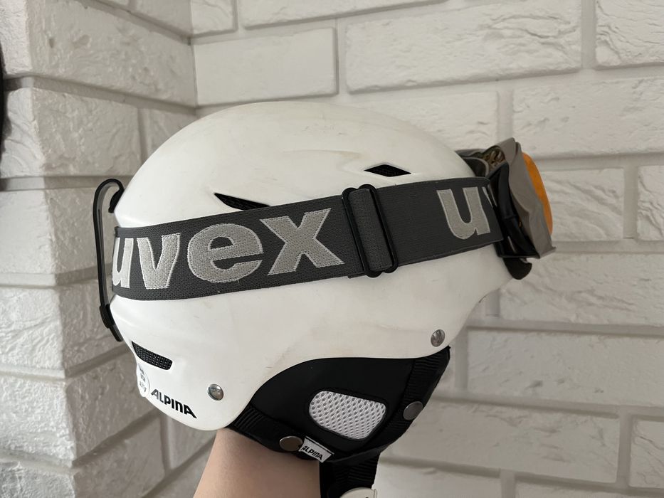 Kask narciarski Alpina + gogle Uvex