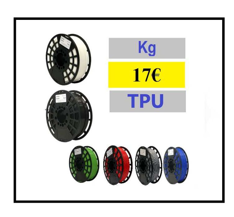 Filamento Kg flexível TPU(95A) para impressora 3D
