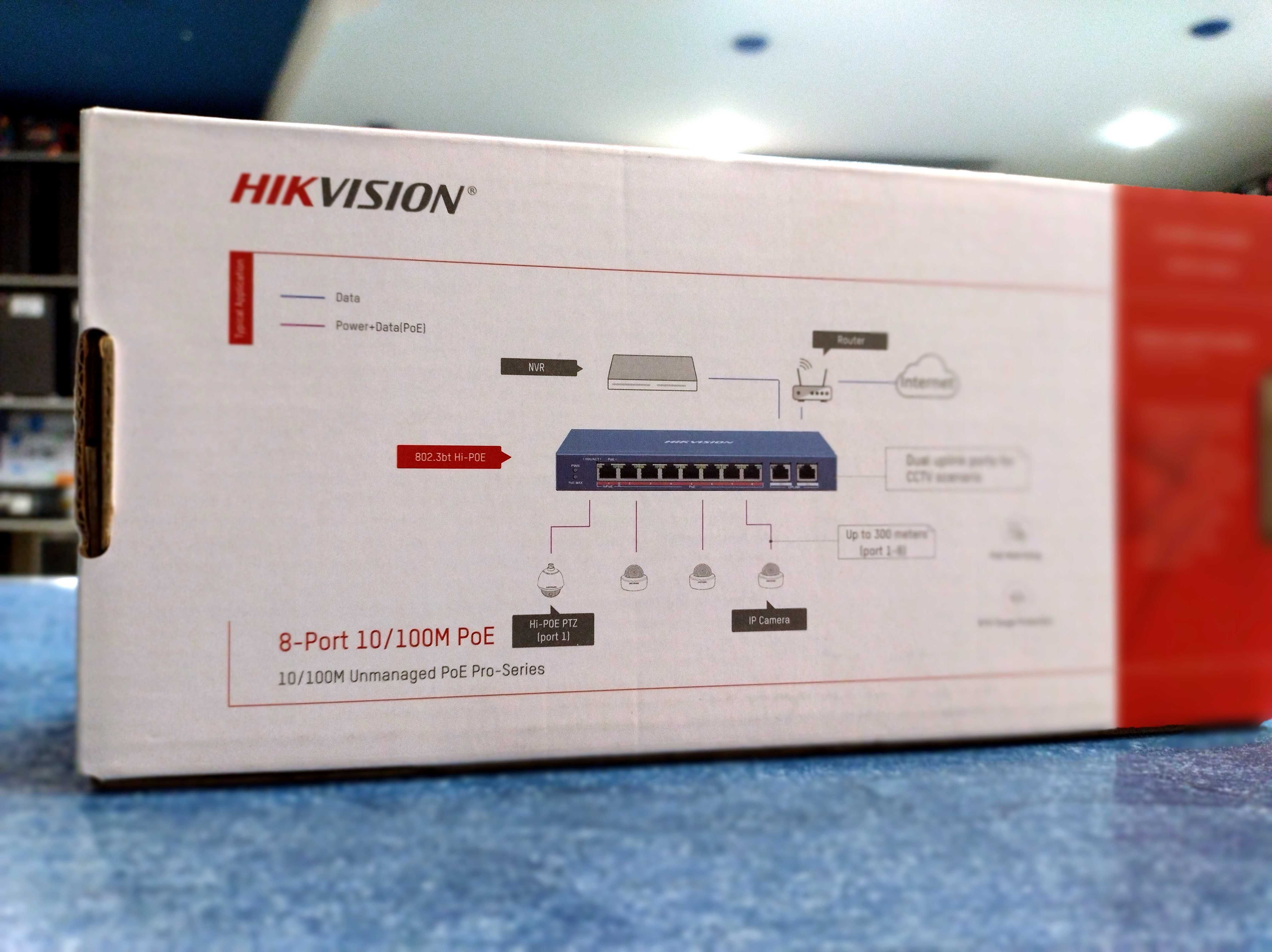 POE комутатор Hikvision DS-3E0310HP-E 120 Вт Дальність PoE до 300м