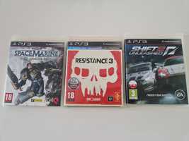 PS3 gry Shift 2 Unleashed, Resistance 3, Space Marine