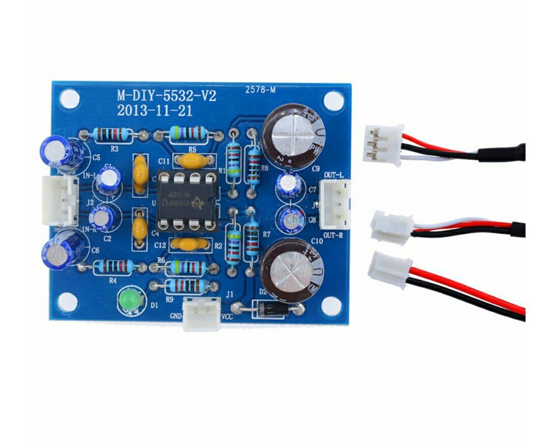 Предусилитель звука NE5532. Стерео. DC 12-35 V.