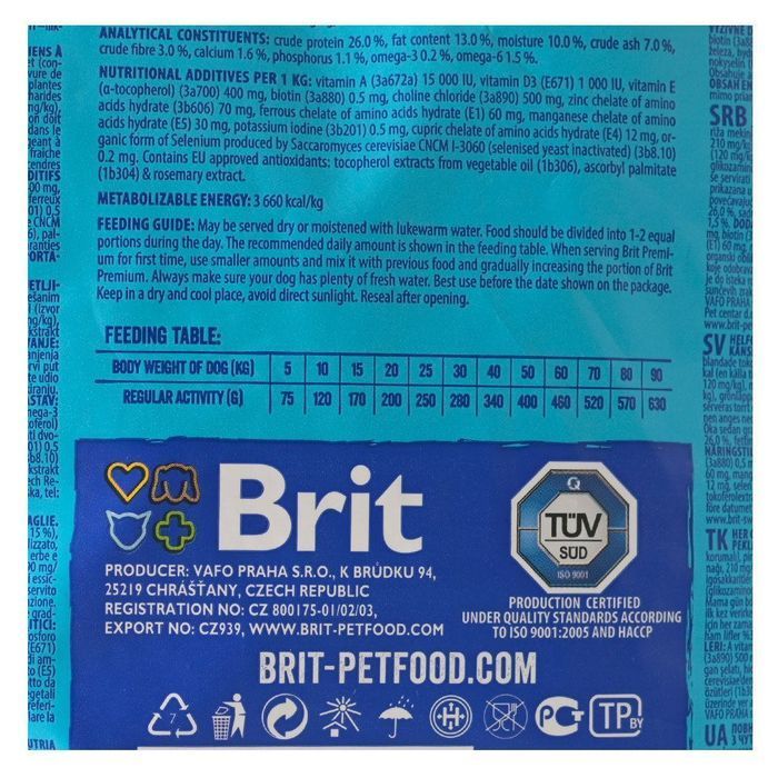 15кг Brit Premium Dog Sensitive Lamb з ягням Сухий корм для собак х