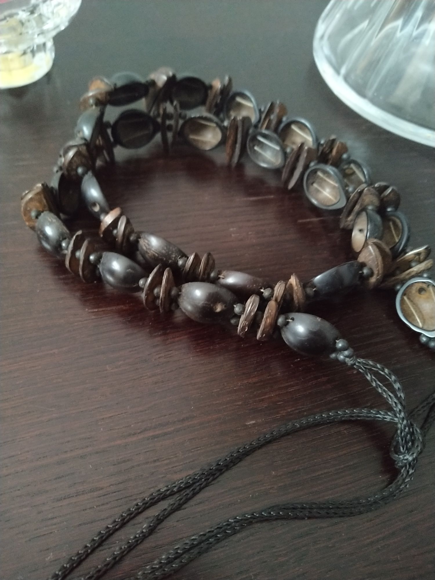 Cinto preto e castanho estilo étnico, original