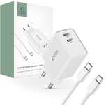 Szybka ładowarka sieciowa 2x USB Typ C 35W QC3.0 Tech-Protect + kabel