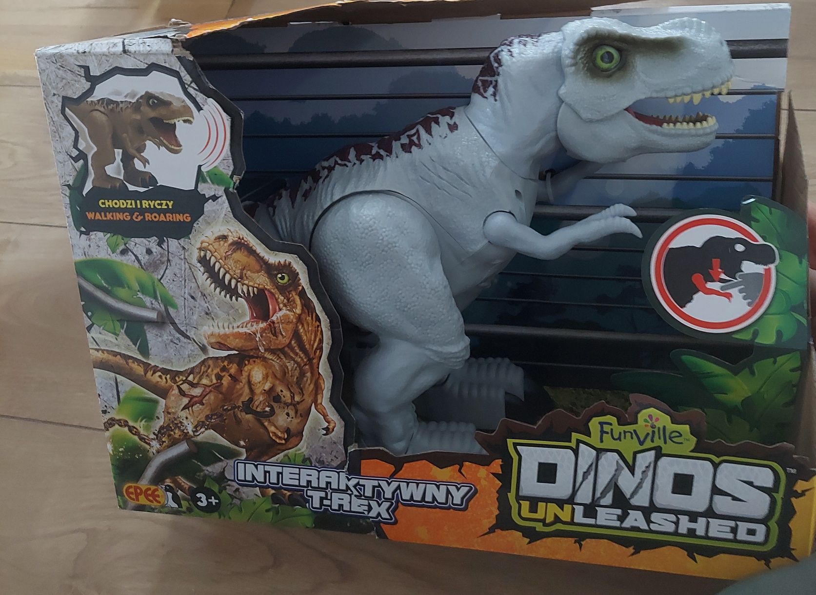 Interaktywny T-REX dino unleashed szary 27cm dinozaur