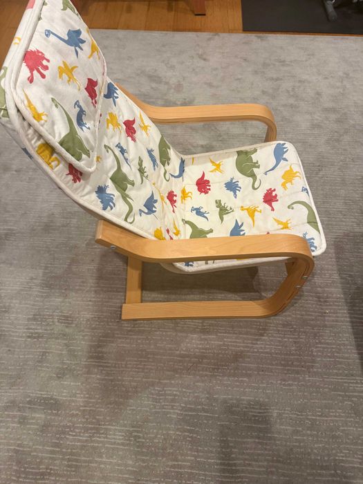 Poltrona p/criança, chapa de bétula/Skogbo motivo animal - IKEA