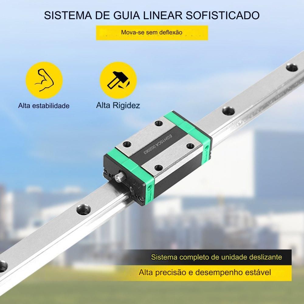 Guia Linear HSR 20, 1700 mm com 4 blocos HSR 20 UU