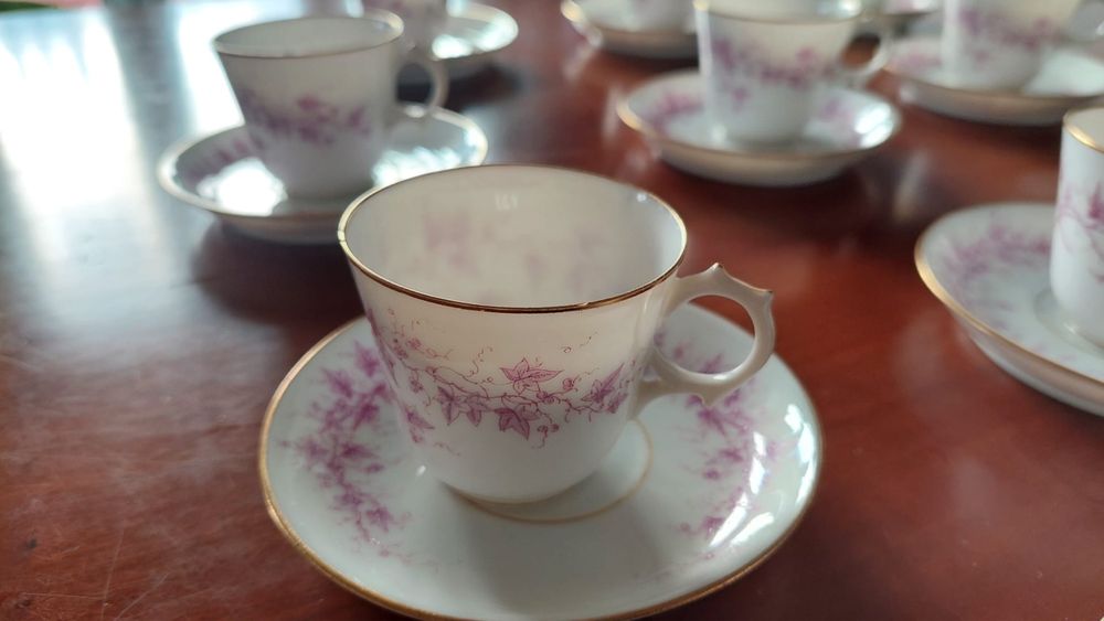 Serviço 14 chávenas de café porcelana