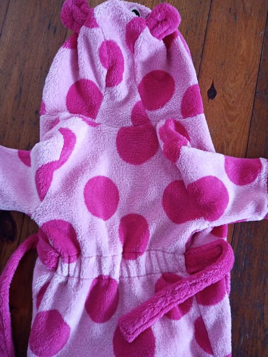 Szlafrok z kapturem dla dziewczynki 68/74 cm