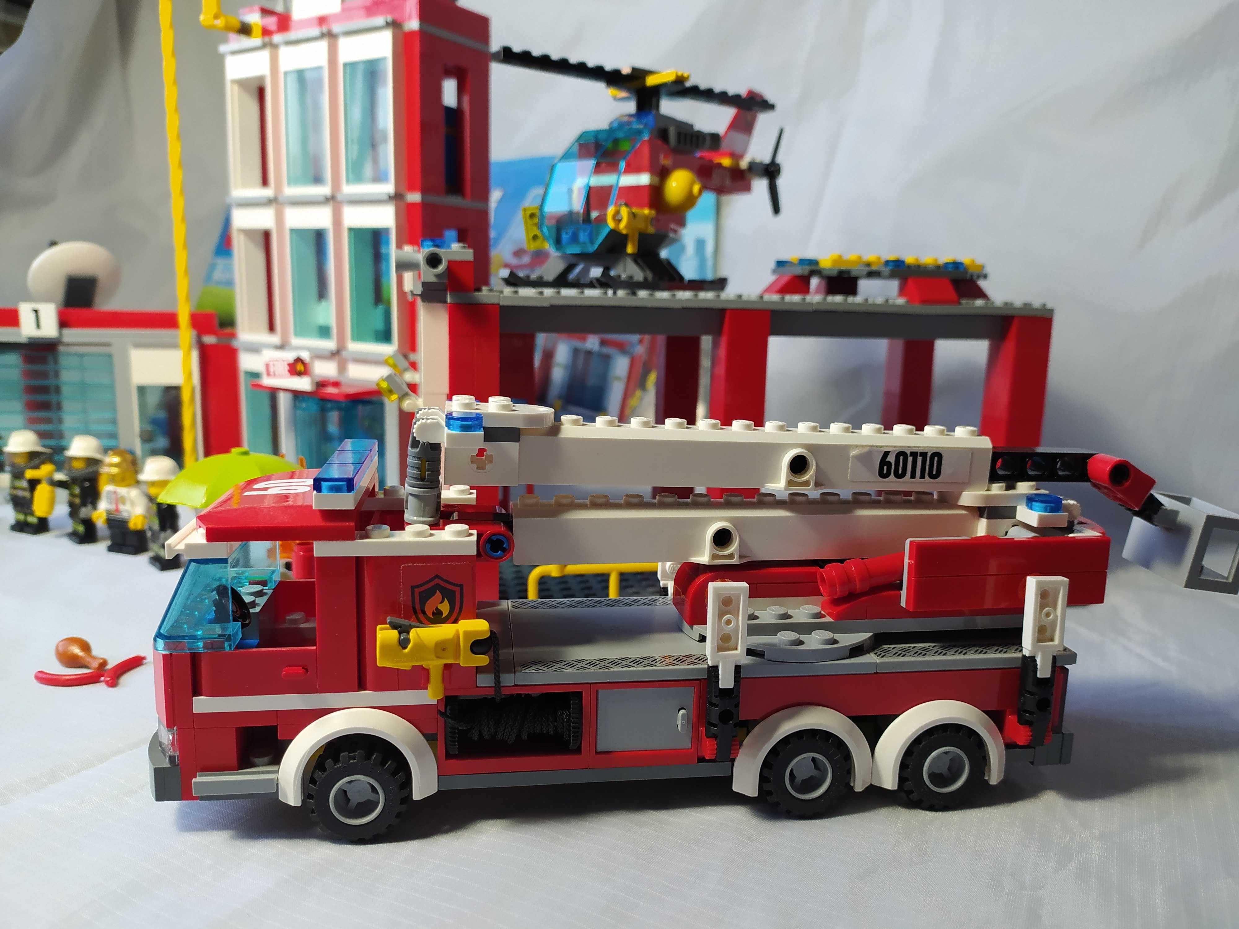 Oryginalny zestaw Lego City Remiza strażacka 60110 BDB STAN 919 ele.