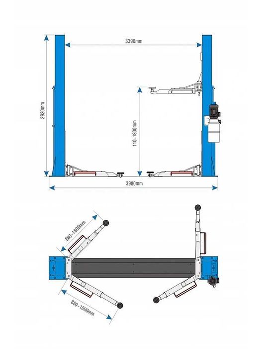 Podnośnik Dwukolumnowy Automatyczny Kupczyk KP-250 5T 5Ton BUS