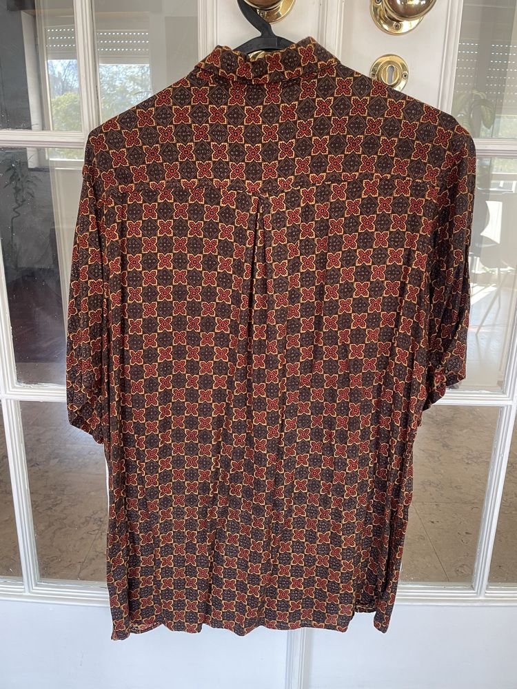 Camisa homem vintage padrão estampada