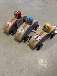 3 zabawki samochodziki drewniane dla dziecka