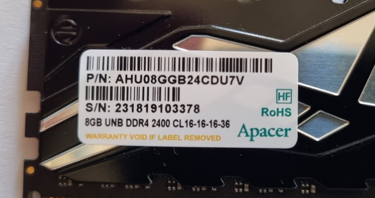 Оперативная память  apacer panther 8gb ddr4-2400