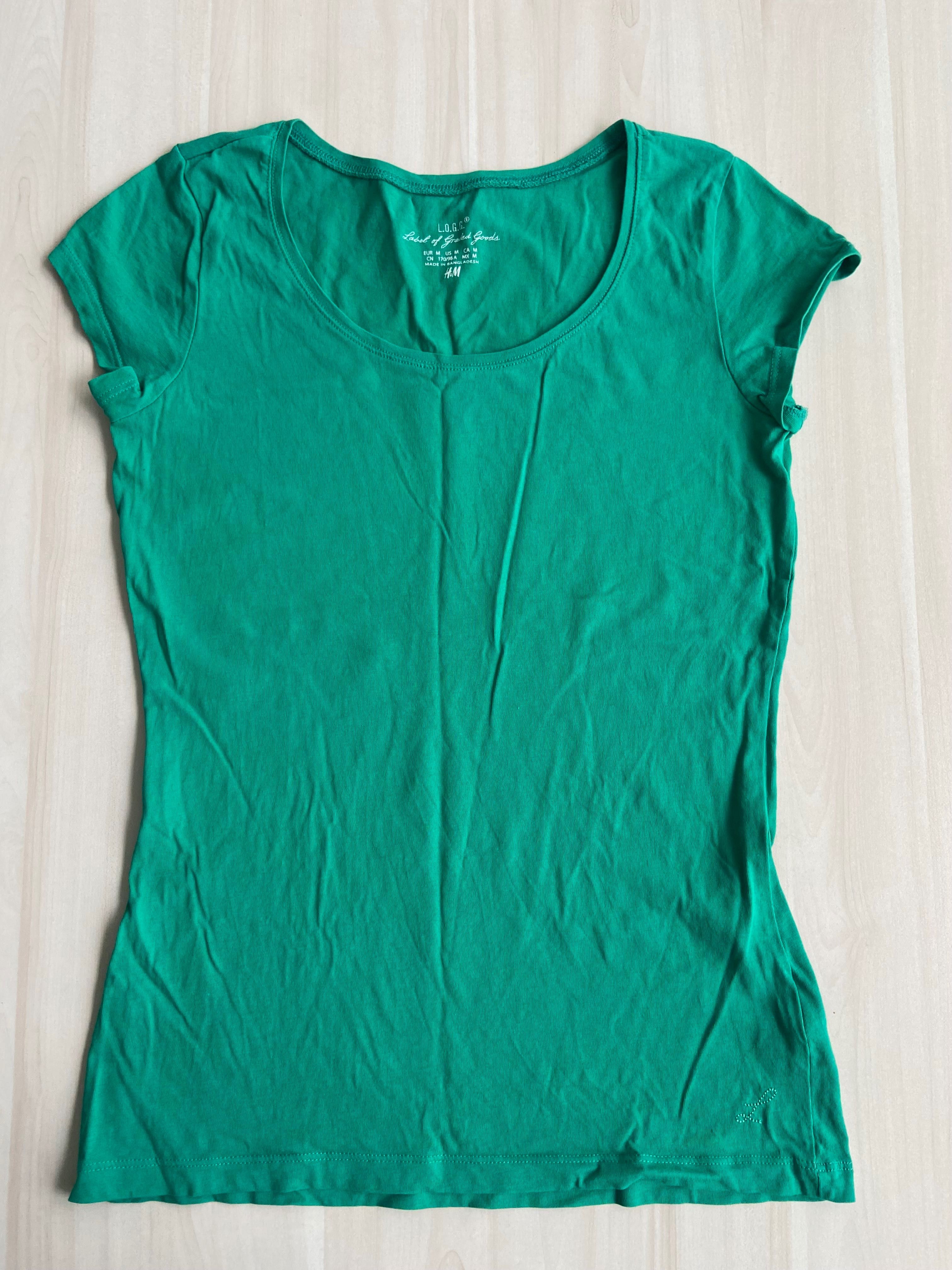 Zielony t-shirt H&M M