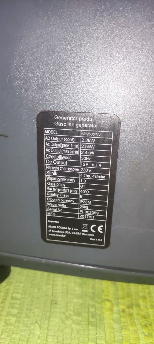 Generator prądotwórczy Nutool NP2500INV