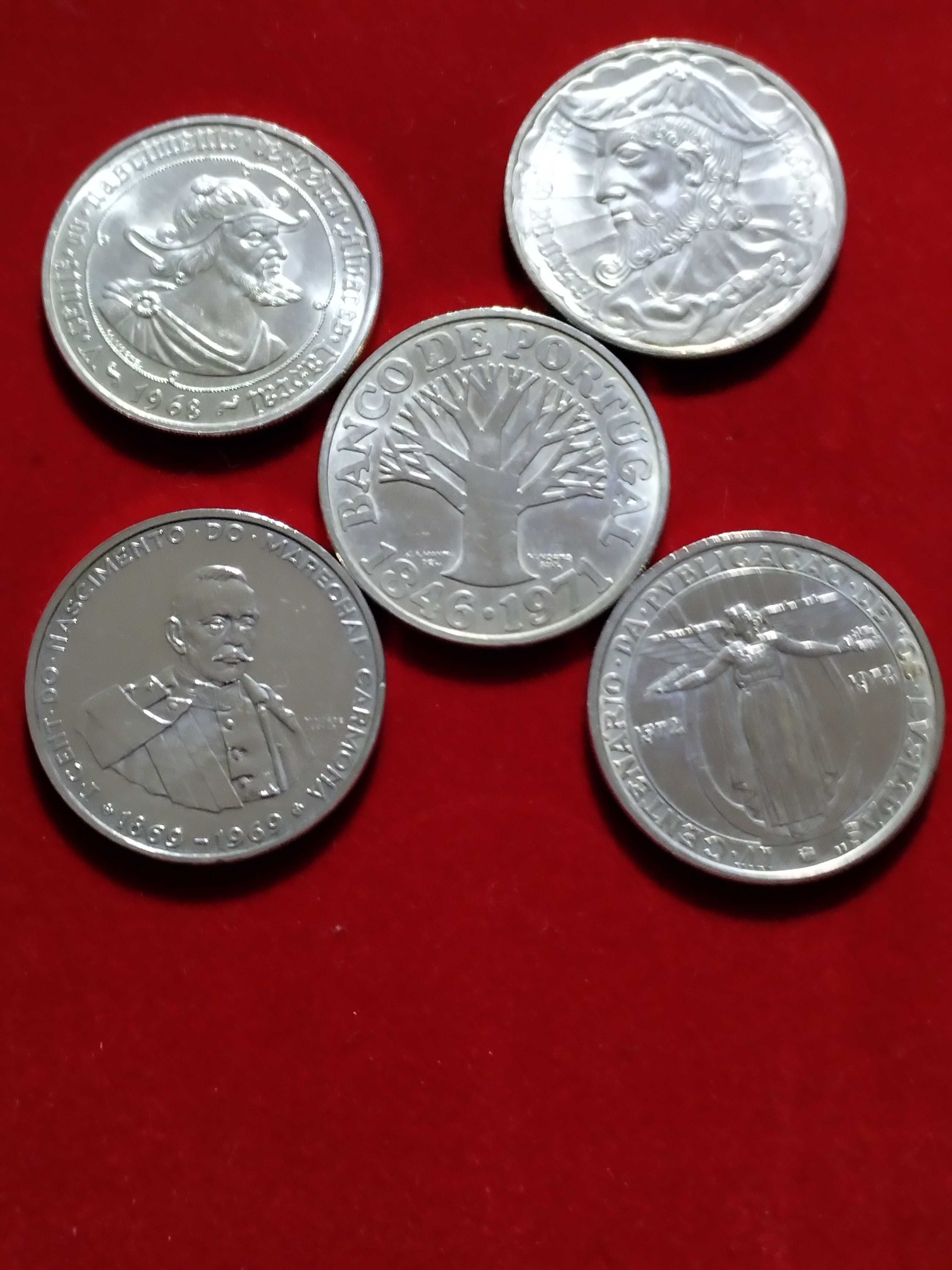 5 Moedas em Prata de 50$00