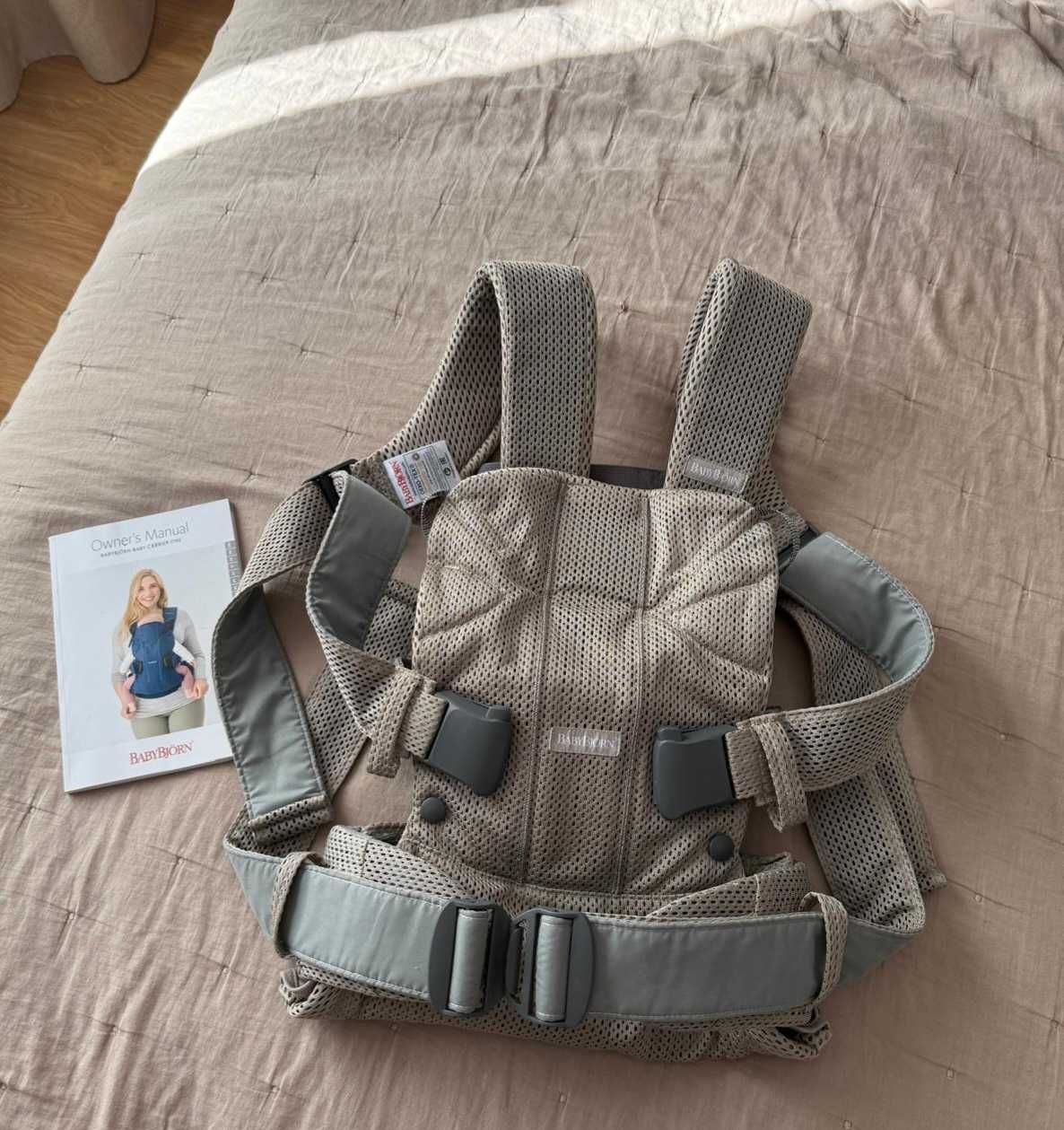 Nosidełko nosidło BABYBJORN ONE AIR 3D MESH beżowe, stan idealny
