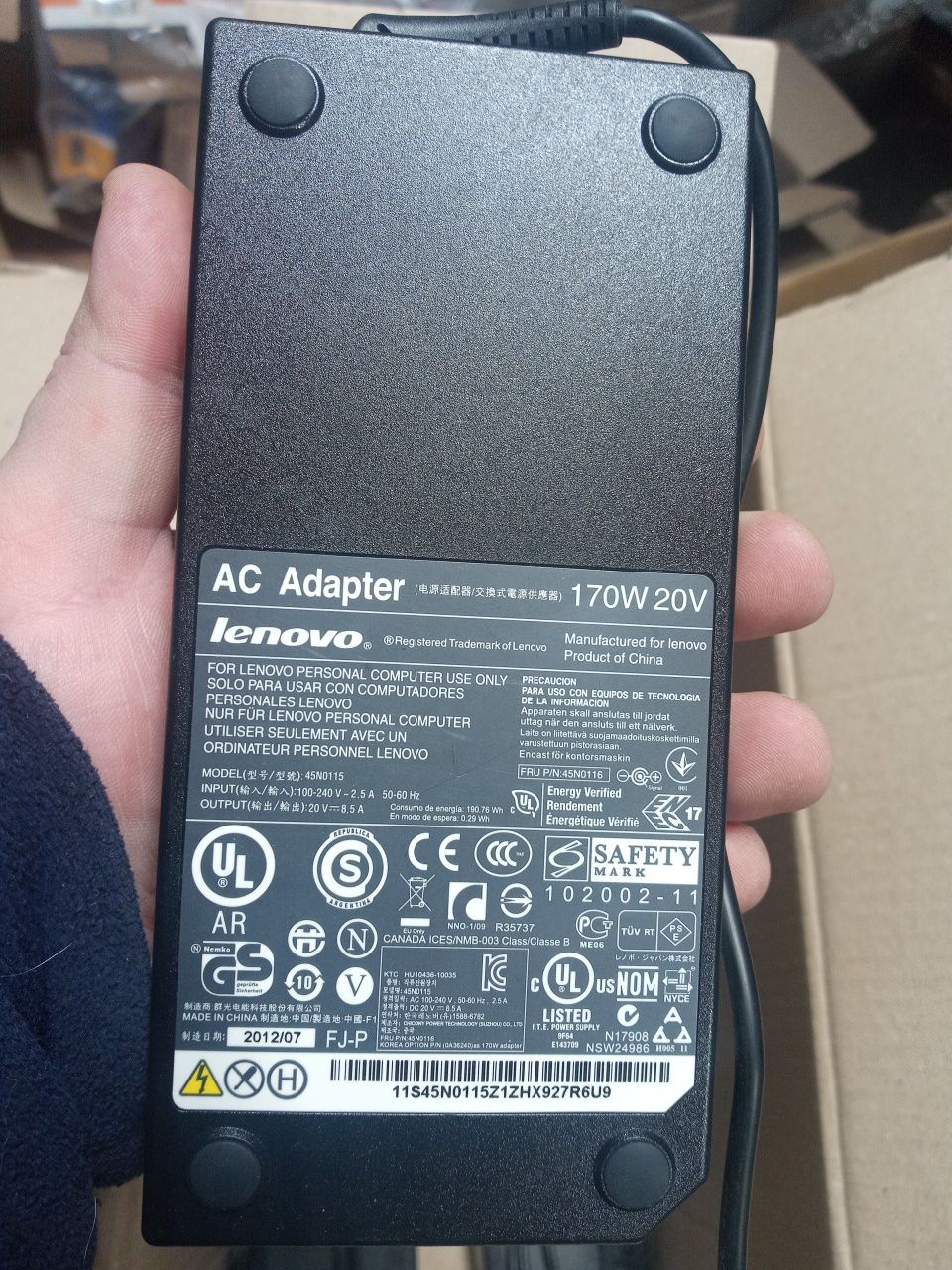ОРИГИНАЛ Блок питания зарядное Lenovo 170W 20V 8,5А 7.9x5.5