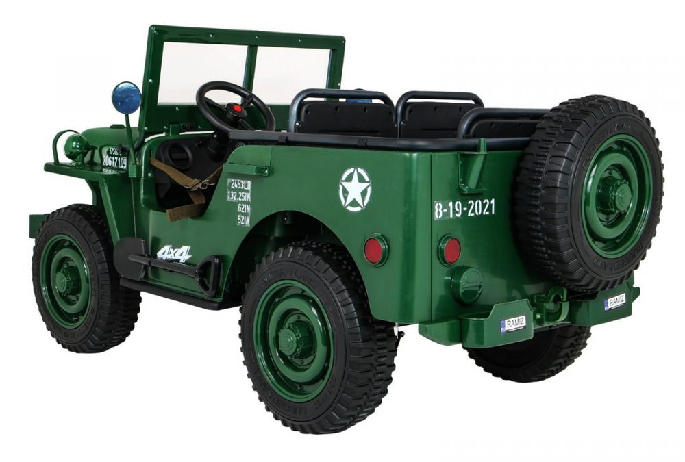 Autko Wojskowe Retro dla 3 dzieci Strong Zielony
