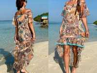 Rezerwacja By o la la piękna asymetryczna sukienka falbany hiszpanka M